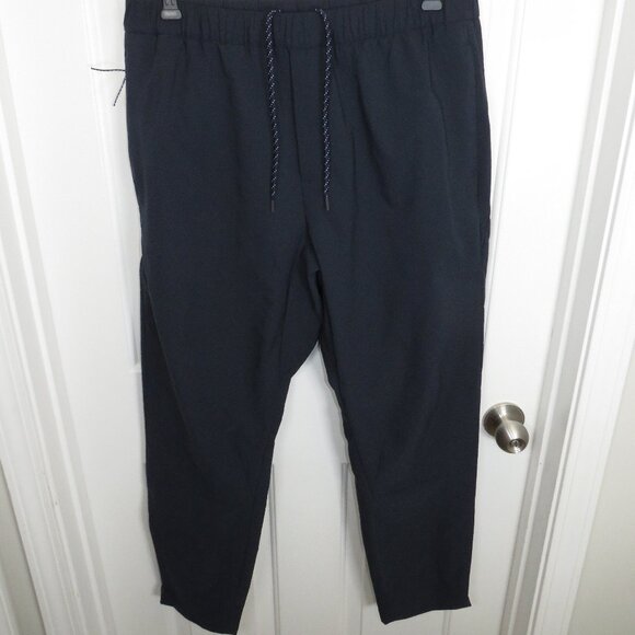 J. Crew Performance Jogger Drawstring Pants Men's Size LG Navy Blue 29" Inseam 1 - Picture 1 of 5